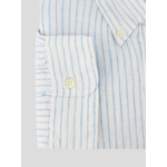 Chemise en Lin Rayée Grande Taille Bleu/Blanc